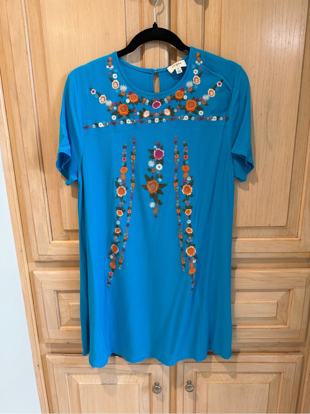 Umgee Turquoise Embroidered Floral Tunic